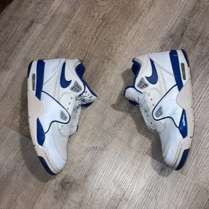 vintage nike air flight 89 white and dark blue men shoes/sneakers